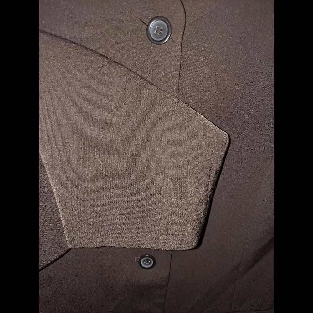 Petite Sophisticate Brown 3‎ Button Blazer